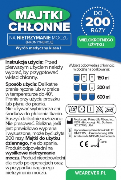 Majtki chłonne do 150 ml do prania damskie beżowe instrukcja użycia